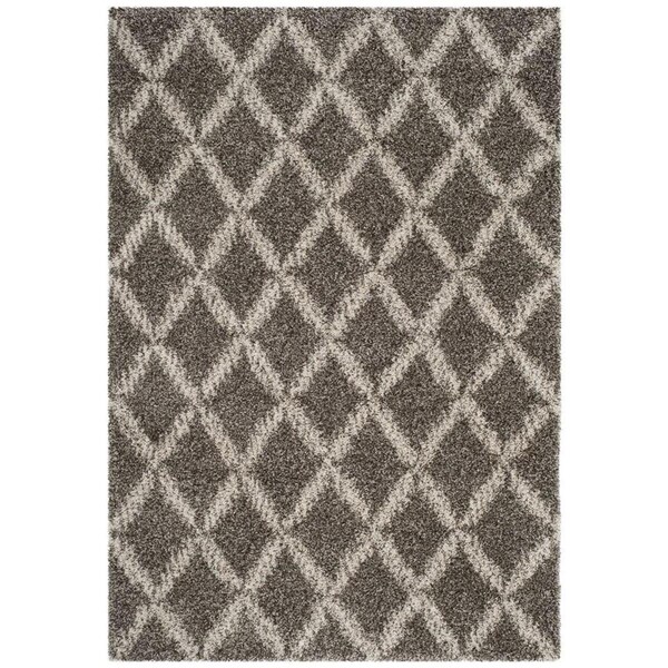 Safavieh Hudson Shag 300 Power Loomed Medium Rectangular Area Rug; Grey & Ivory - 6 x 9 ft. SGH333B-6 - main